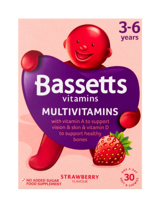 Bassetts 3-6 Years Multivitamins | Strawberry Flavour | 30 Soft Chews